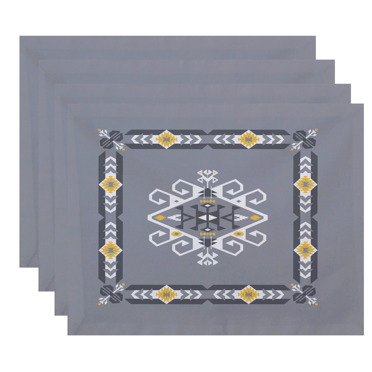 Dakota Fields Alfreda Border Print 4 Piece Placemat Set | Wayfair